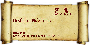 Boér Móric névjegykártya